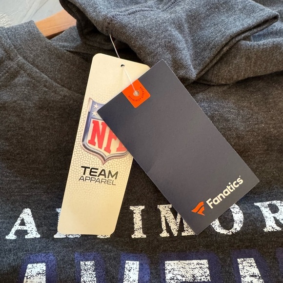 NWT Adult NFL Baltimore Ravens gray pullover crew neck sweatshirt Medium - Picture 5 of 6